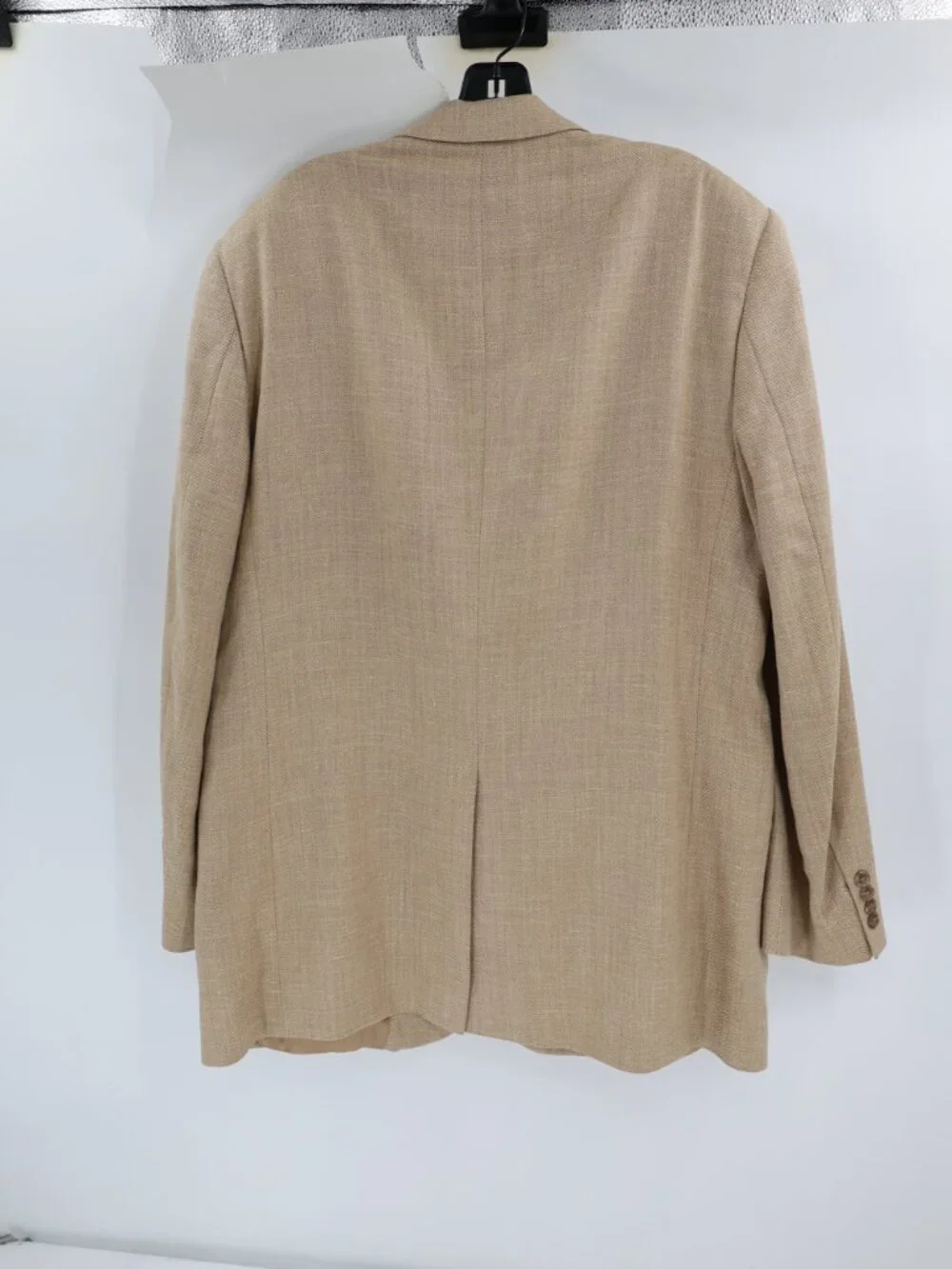 VTG Brooks Brothers Sport Coat Mens 44L Silk Linen Wool Ramie Herringbone Beige